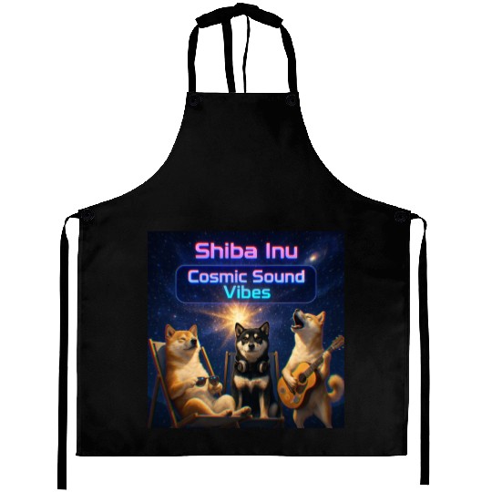 Shiba Inu Cosmic Sound – Chill Dog Band Aprons