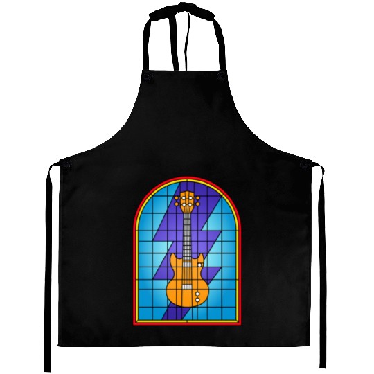 Stained Glass Art Electric Guitar Aprons