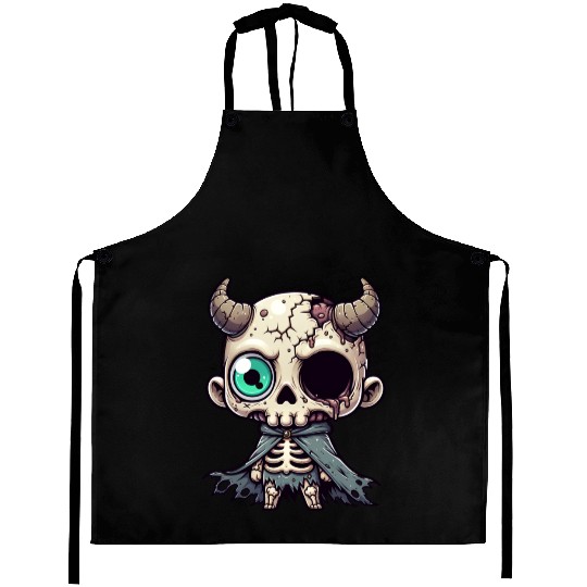 Cute Demon Skull – Cartoon Halloween Design Aprons