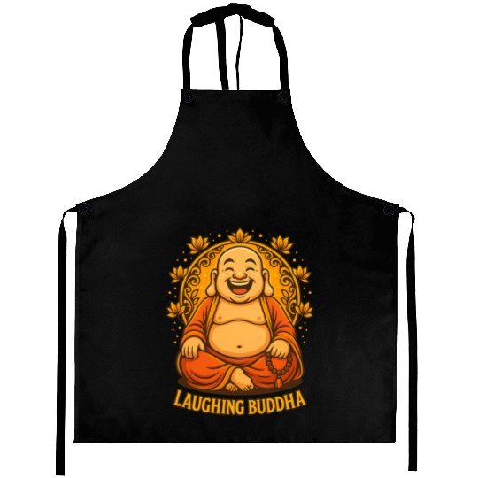 Laughing Buddha Cartoon Illustration | Zen Art Aprons