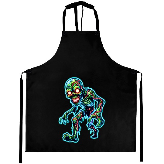 Glowing Zombie Crawler – Toxic Neon Horror Aprons