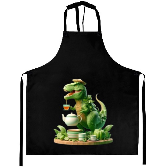 Aprons Tea Rex - Thé mignon et amusant Sticker