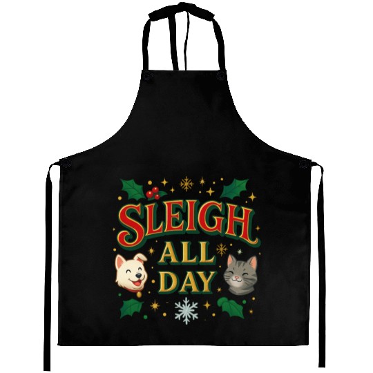 Sleigh All Day – Cute Holiday Pet Edition Aprons