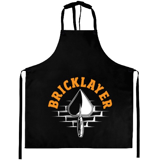 Bricklayer Trowel and Brick Wall Pride Aprons