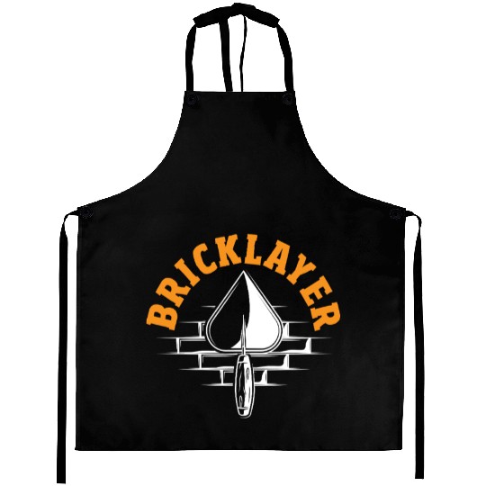 Bricklayer Trowel and Brick Wall Pride Aprons