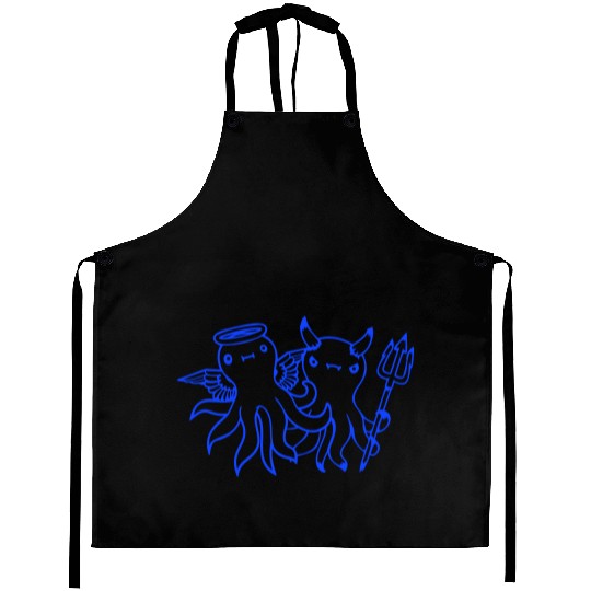 2 Octopus Devil Angel Heaven Hell Team Two Friends Aprons
