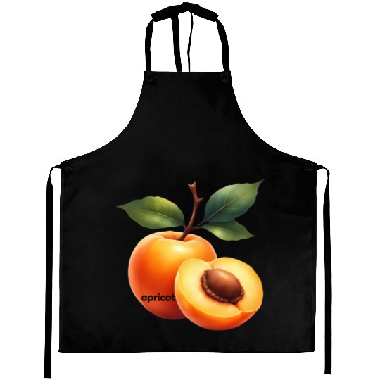 Apricot branch with green leaves Aprons