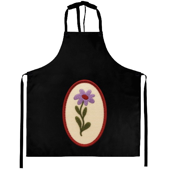 Vintage Embroidered Flower Print Aprons