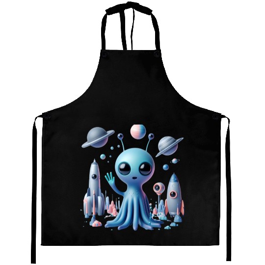 Cosmic Hello: Alien’s Friendly Greeting Aprons