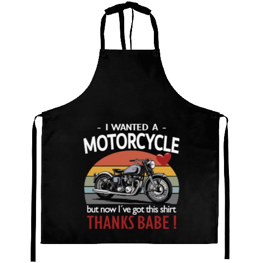 Funny Biker Aprons – I Wanted a Motorcycle