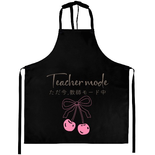 Teacher Mode Coquette Cherry Aprons
