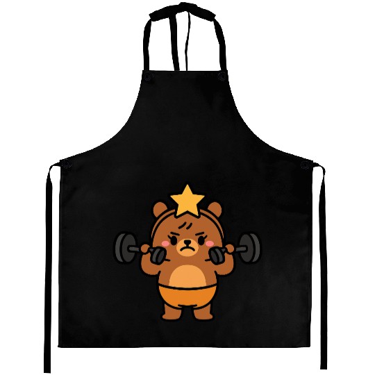 Built Different Bear Quirky Workout Character Aprons
