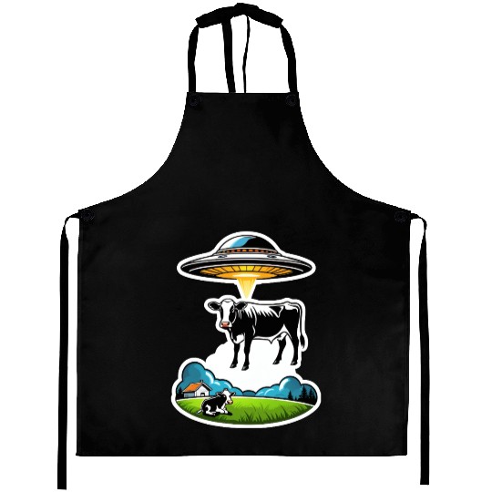 Alien UFO cow abduction Aprons