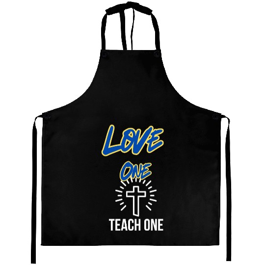 Inspirational Cross with Love One Message Aprons