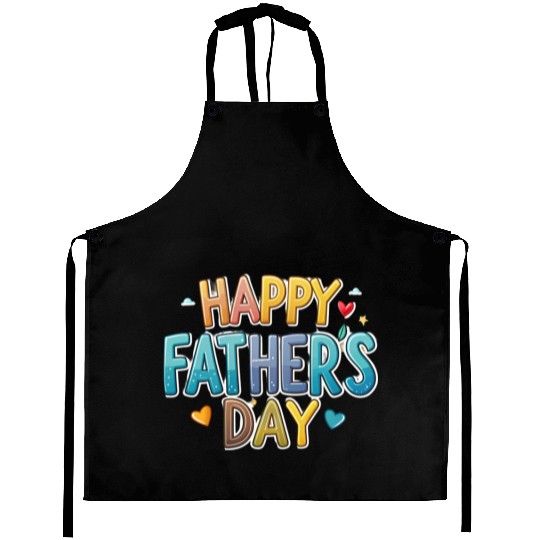 Happy father's day color letter design, 3d design Aprons