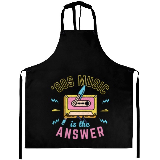 80s Music Is The Answer Aprons