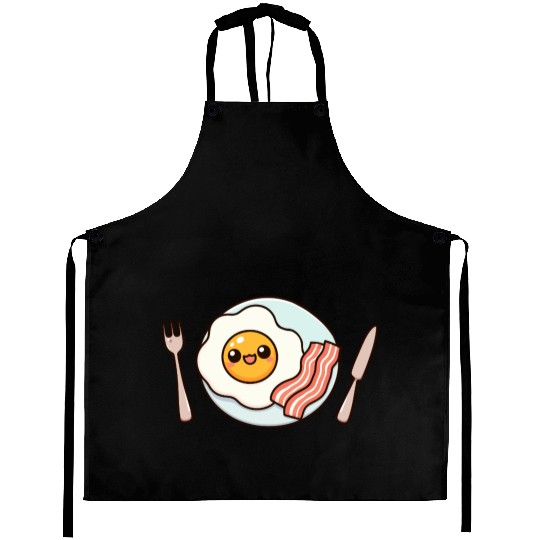 Whimsical Sunny Side Fried Egg Design Aprons