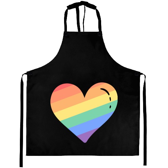 Rainbow Pride Heart Aprons