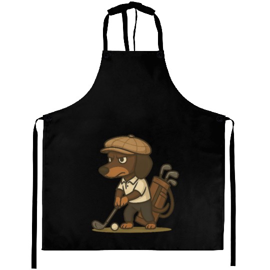 Funny Golfer Gift – Dachshund on the Aprons