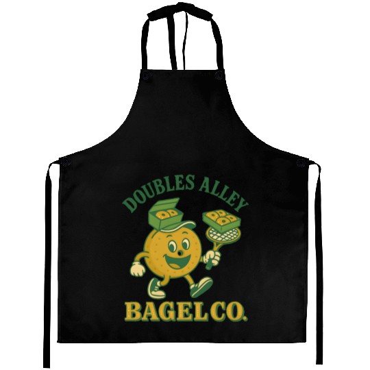 Funny Tennis Humor Aprons - Doubles Alley Bagel Co.