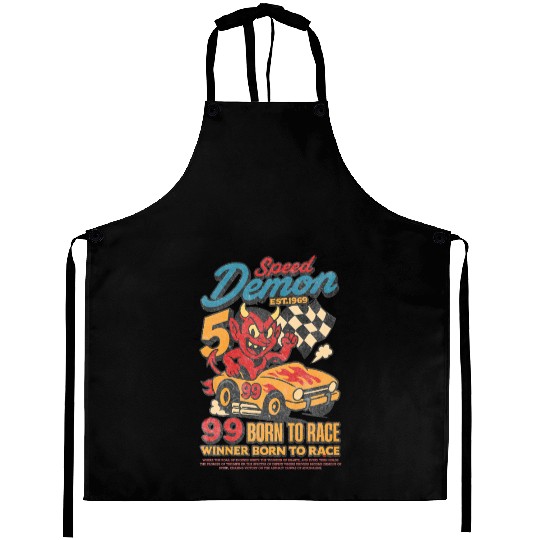 Street Speed Demon – Retro Devil Racer Aprons