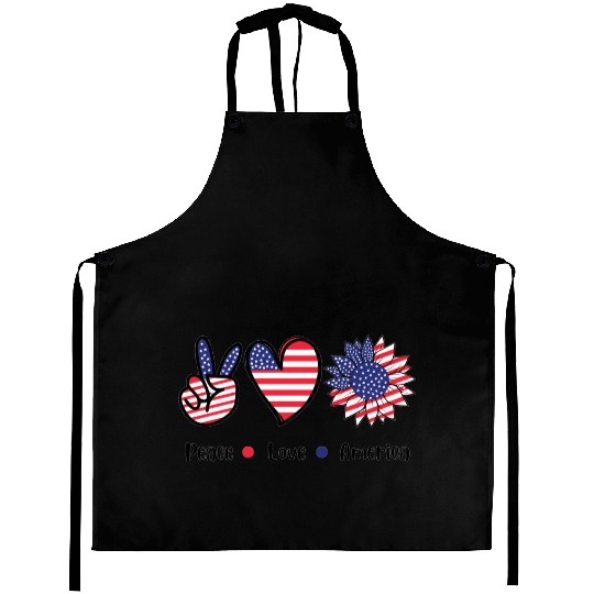 Peace Love America Aprons
