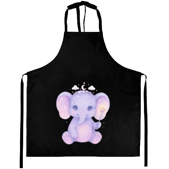 Celestial Baby Elephant Magical Nursery Girl Art Aprons