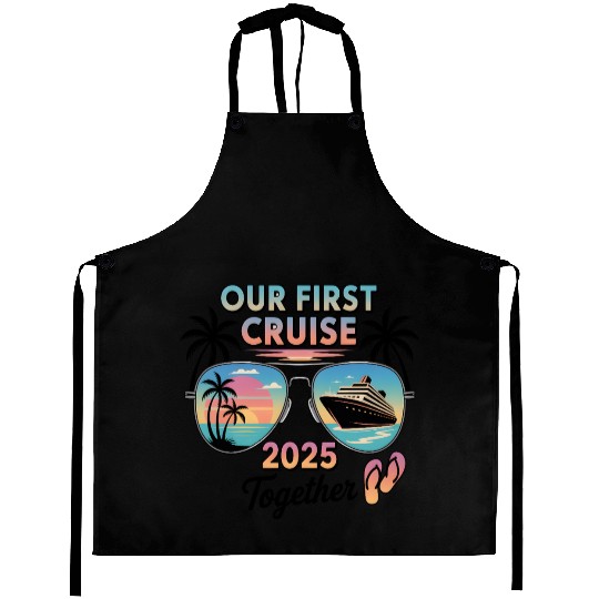 First Cruise 2025 Sunset Sunglasses Design Aprons