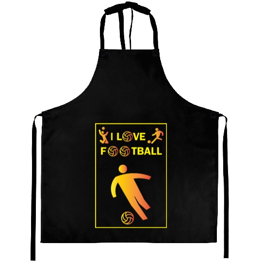 I Love Football Soccer Design Aprons