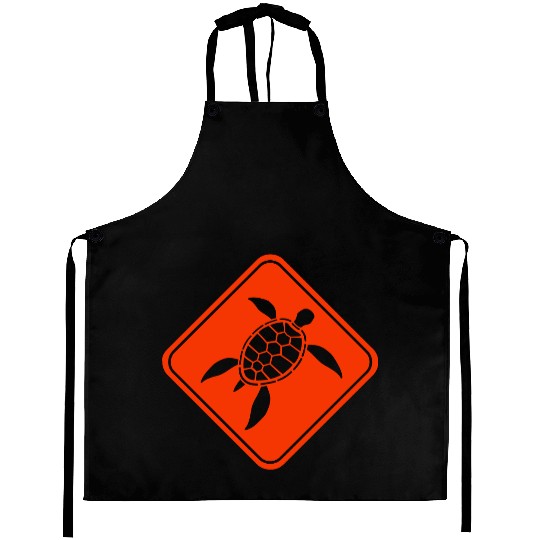 Water Turtle Danger Sign Caution Zone Cool Warning Aprons