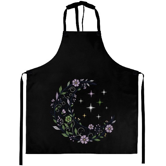 Elegant Floral Crescent Aprons