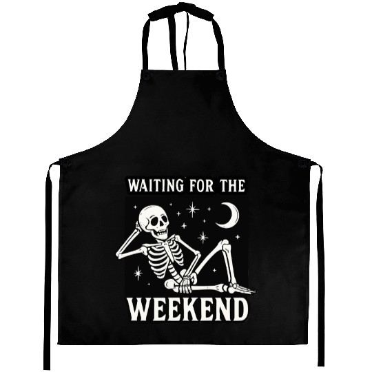 Weekend Skeleton Mood Graphic Aprons