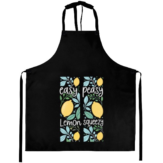 Easy Peasy Lemon Squeezy Cute Lemon Art Aprons
