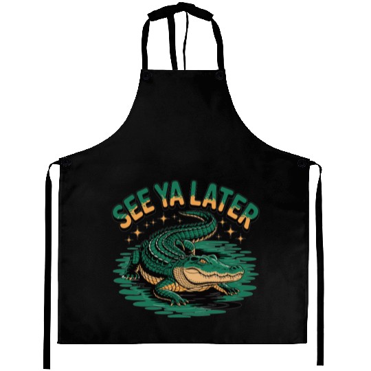See Ya Later Alligator Retro Gator Joke Aprons