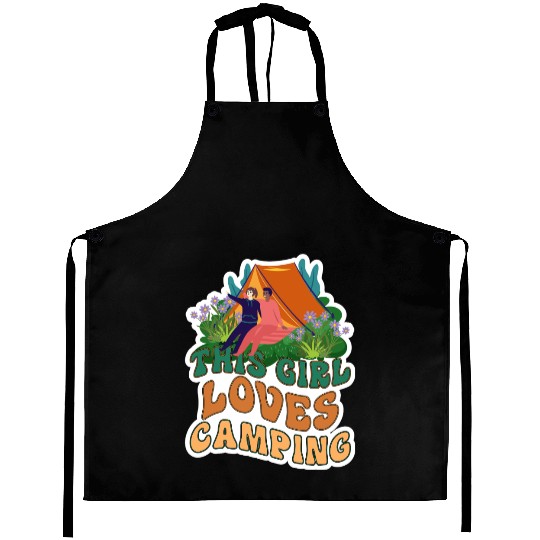This Girl Loves Camping Aprons