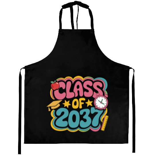 Class of 2037 Grow With Me, groovy back to school Aprons