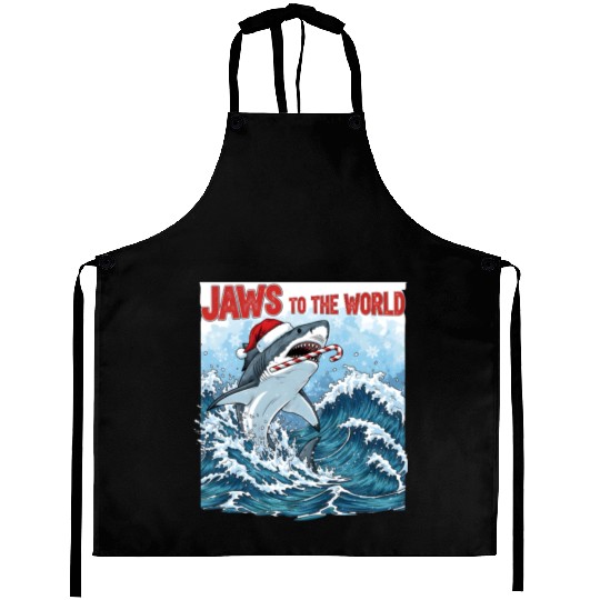 Jaws to the World – Christmastime Shark Attack Aprons