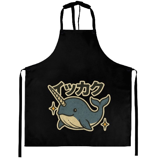 Kawaii Narwhal Japanese Aprons