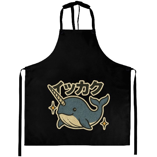 Kawaii Narwhal Japanese Aprons
