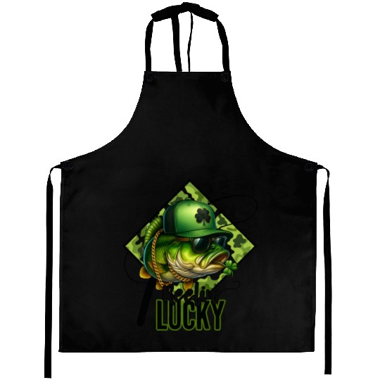 Reelin' Lucky Bass Fish Aprons