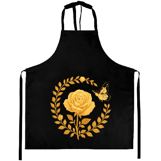 Golden Rose with Butterfly Frame Aprons