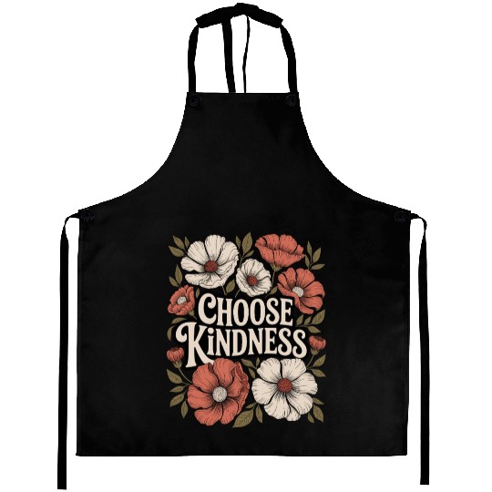 Choose Kindness Boho Flower Vintage Positivity Aprons