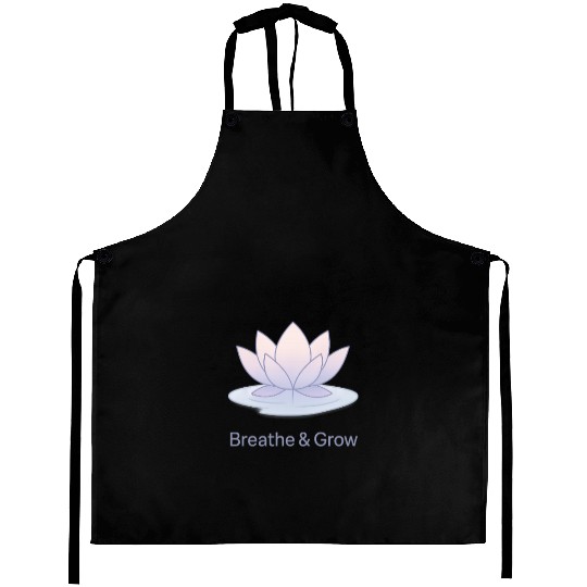Breathe & Grow – Calm Lotus Minimal Design Aprons