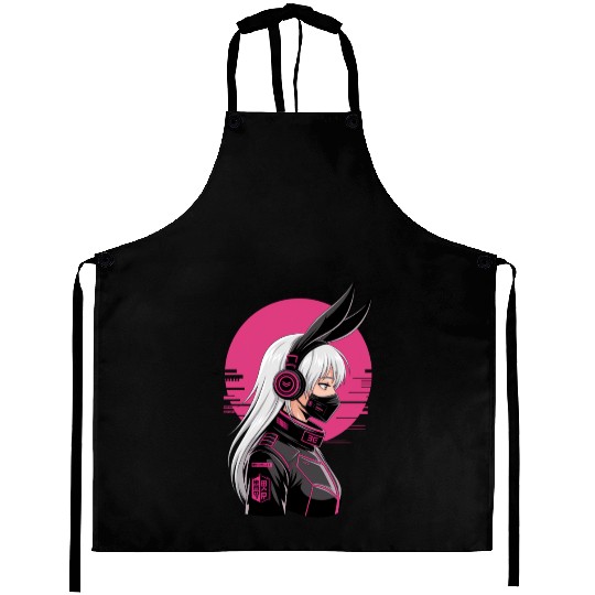 Futuristic Cyberpunk Girl Aprons