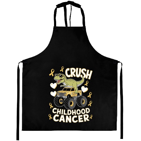 Dino Monster Truck Fight Against Childhood Cancer Aprons