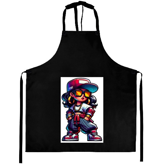 Street Dance Rap Girl Aprons