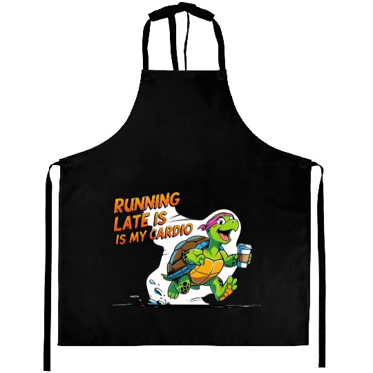 Turtle Running Late with Coffee Aprons