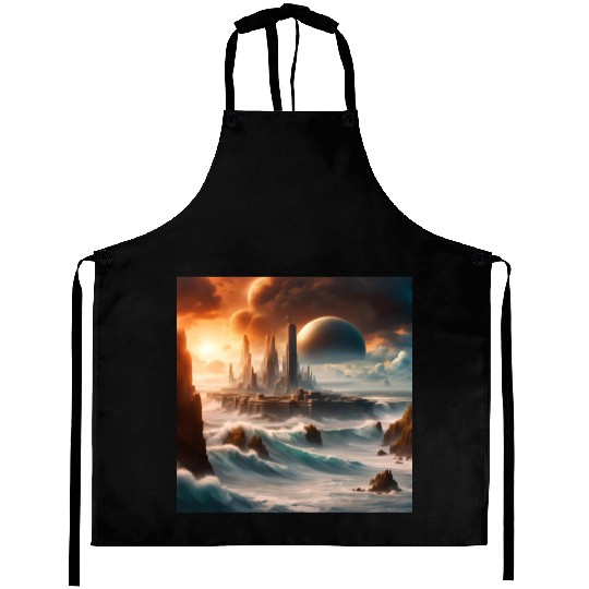 Sci-FI Futuristic Alien Planet Landscape  Aprons