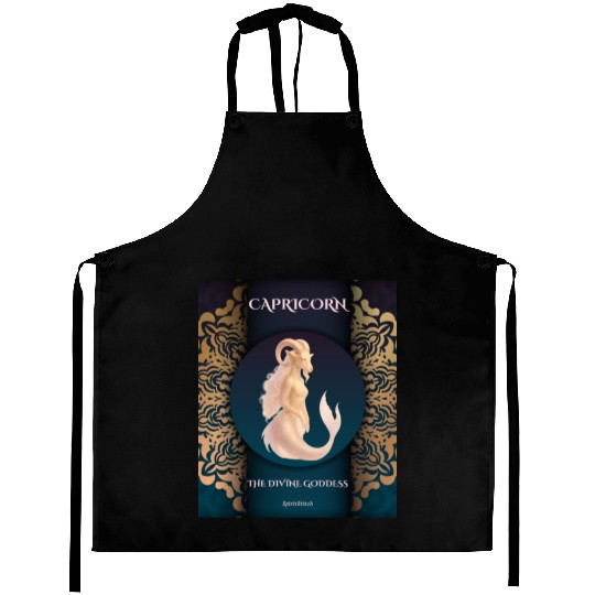 Capricorn Divine Goddess Illustration Aprons