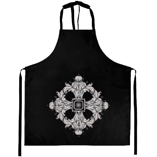 Arabesque Ornament with a Baroque Flair in Gray Aprons